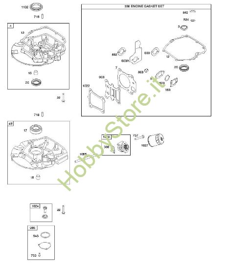 J - Set guarnizioni motore, coppa B&S - 12 €¦ 12Q902-0154-B1 brand Stihl